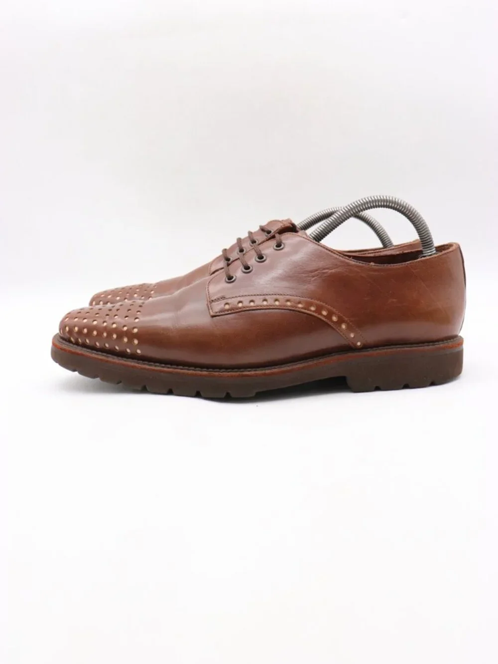 Esquivel Brown Leather Dress Shoes Men's Size 9 Lace Up Oxford Derby Made In USA